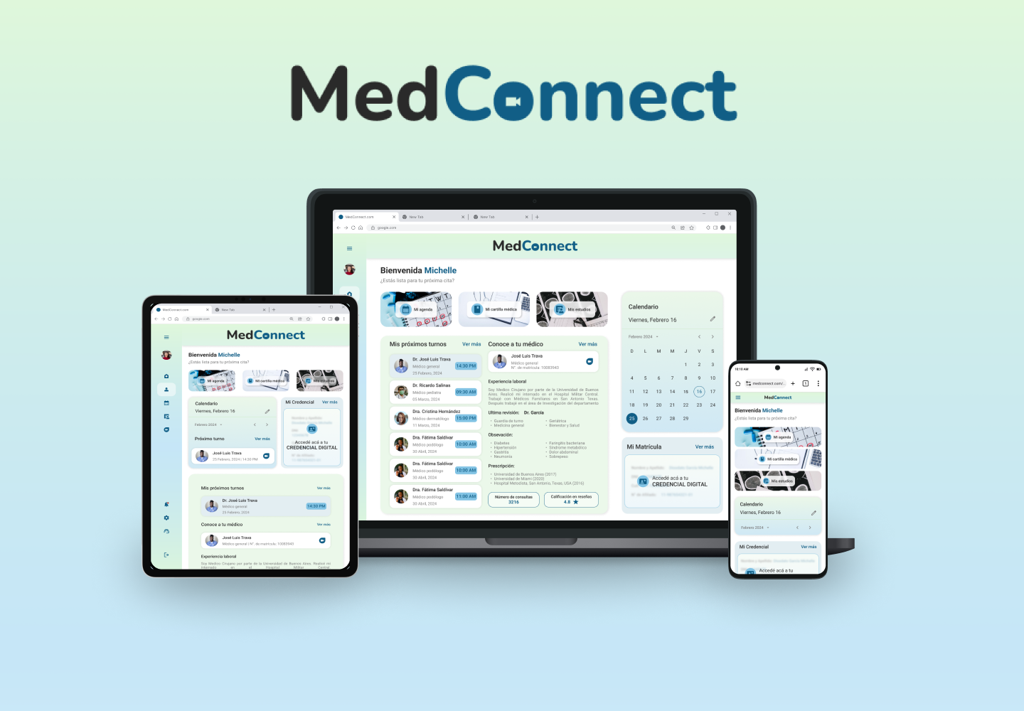 Captura de pantalla del proyecto MedConnect - No Country