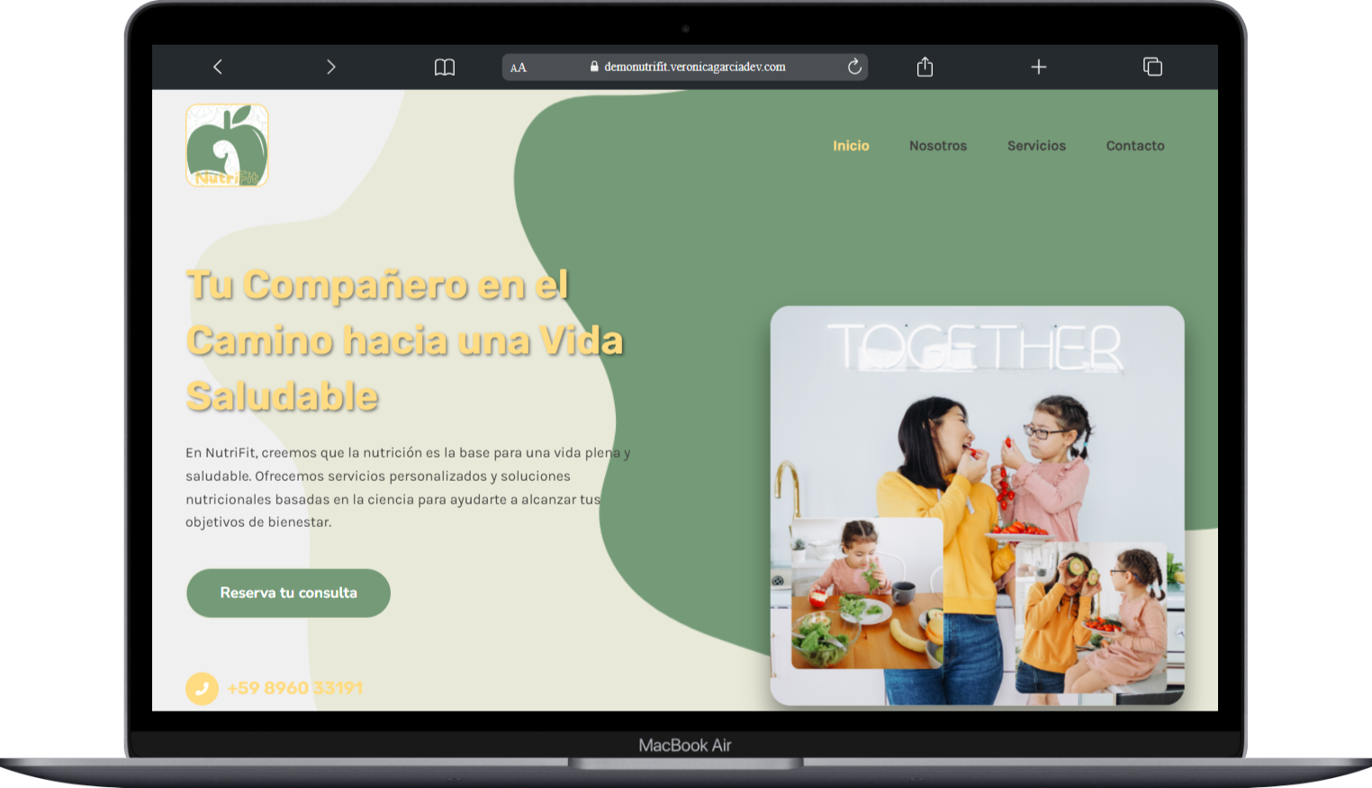 Captura de pantalla del proyecto NutriFit - Plantilla Salud & Bienestar (Hermes)