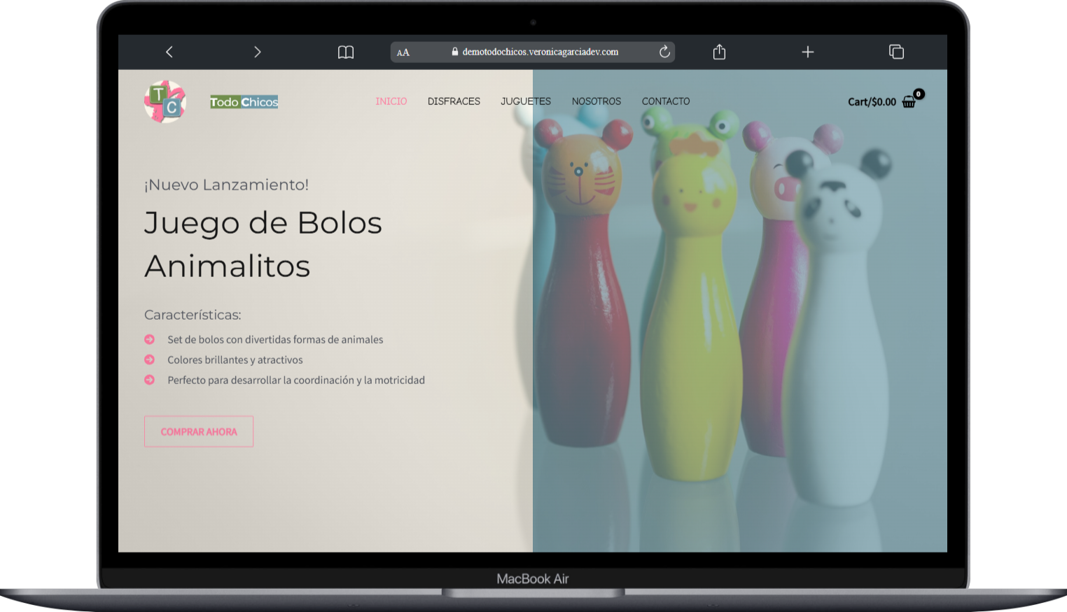 Captura de pantalla del proyecto Todo Chicos - Plantilla E-commerce (Hermes)