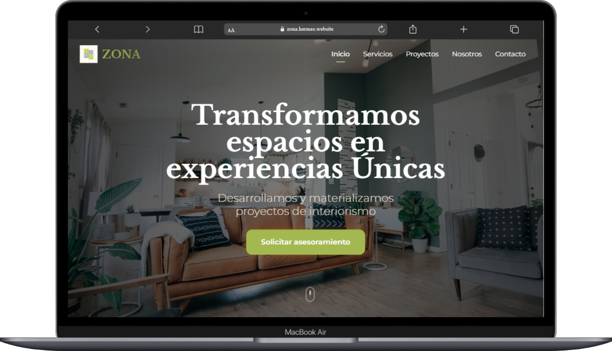 Captura de pantalla del proyecto ZONA - Plantilla Empresarial Versátil (Hermes)