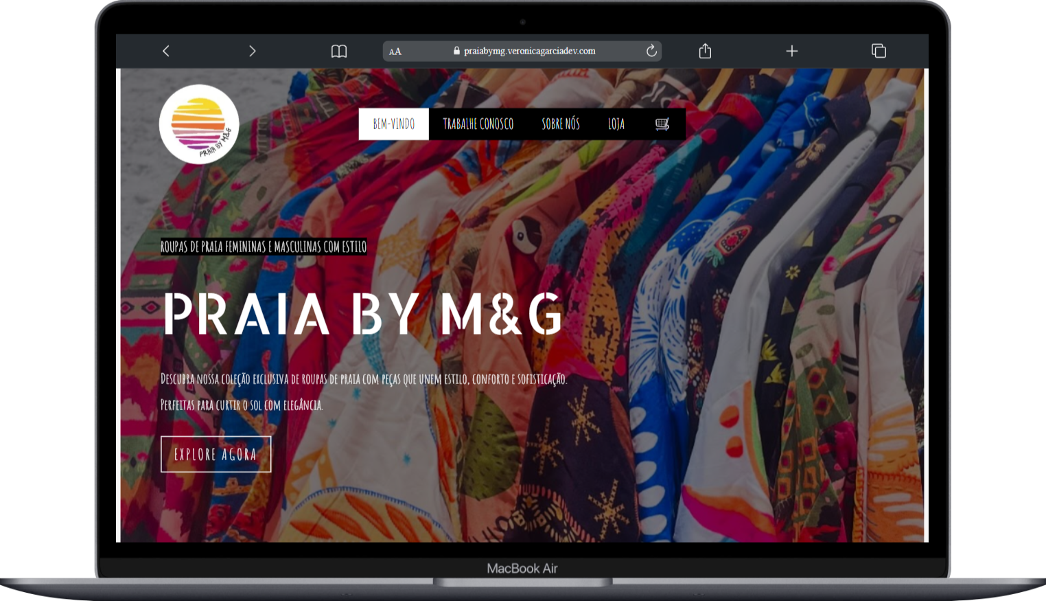 Captura de pantalla del proyecto Praia by M&G - E-commerce Ropa de Playa